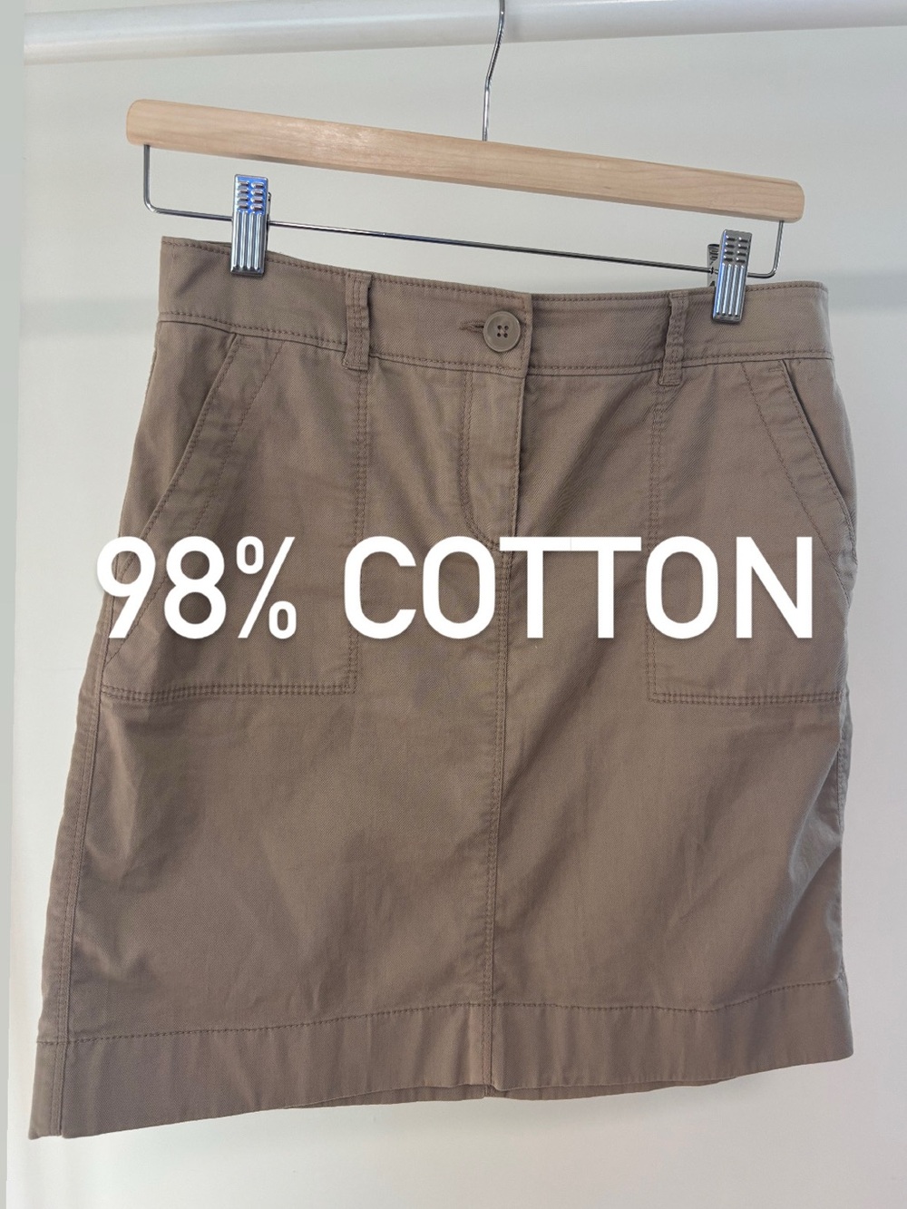 Ann Taylor LOFT Cotton Utility Skirt | 98% cotton | size 0